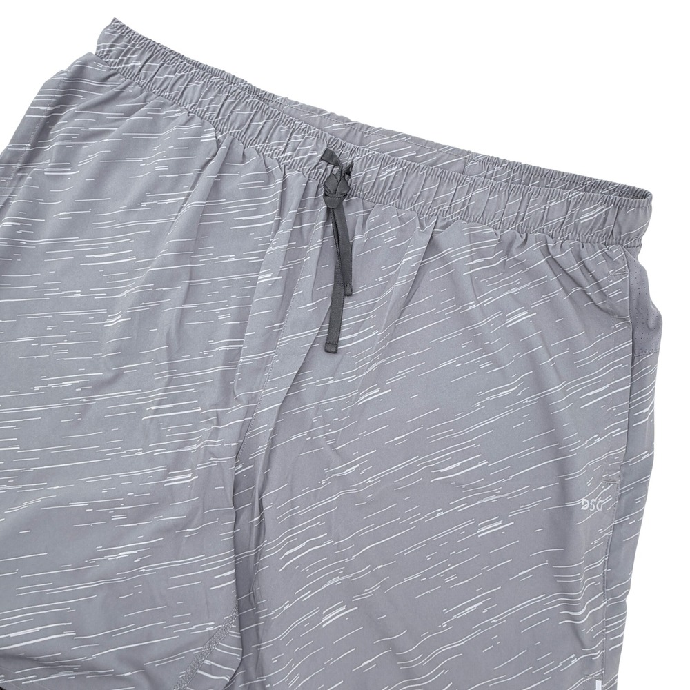 DSG Running Shorts Mens XL Grey Excellent Built-in Liner Reflective Streaks